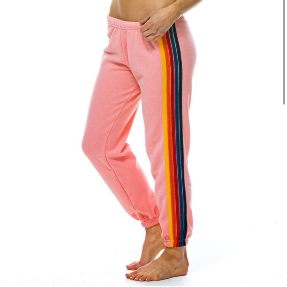 AVIATOR NATION Blush Sweatpants w Stripes/ XS
